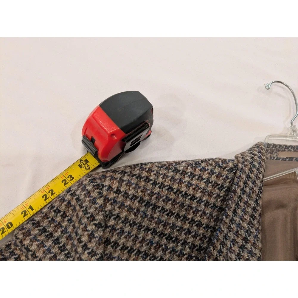 Anton Ferrare Castletex Harris Tweed Blazer Men 46L Houndstooth Wool Sport Coat